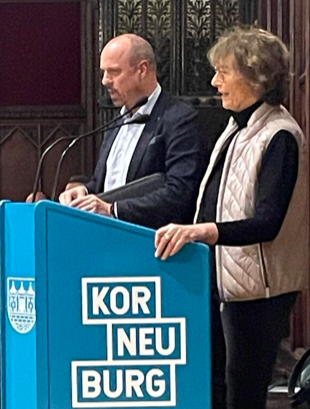 Obfrau Regina Gruber und ihr Stellvertreter Harald deBoer beim Bürgerforum